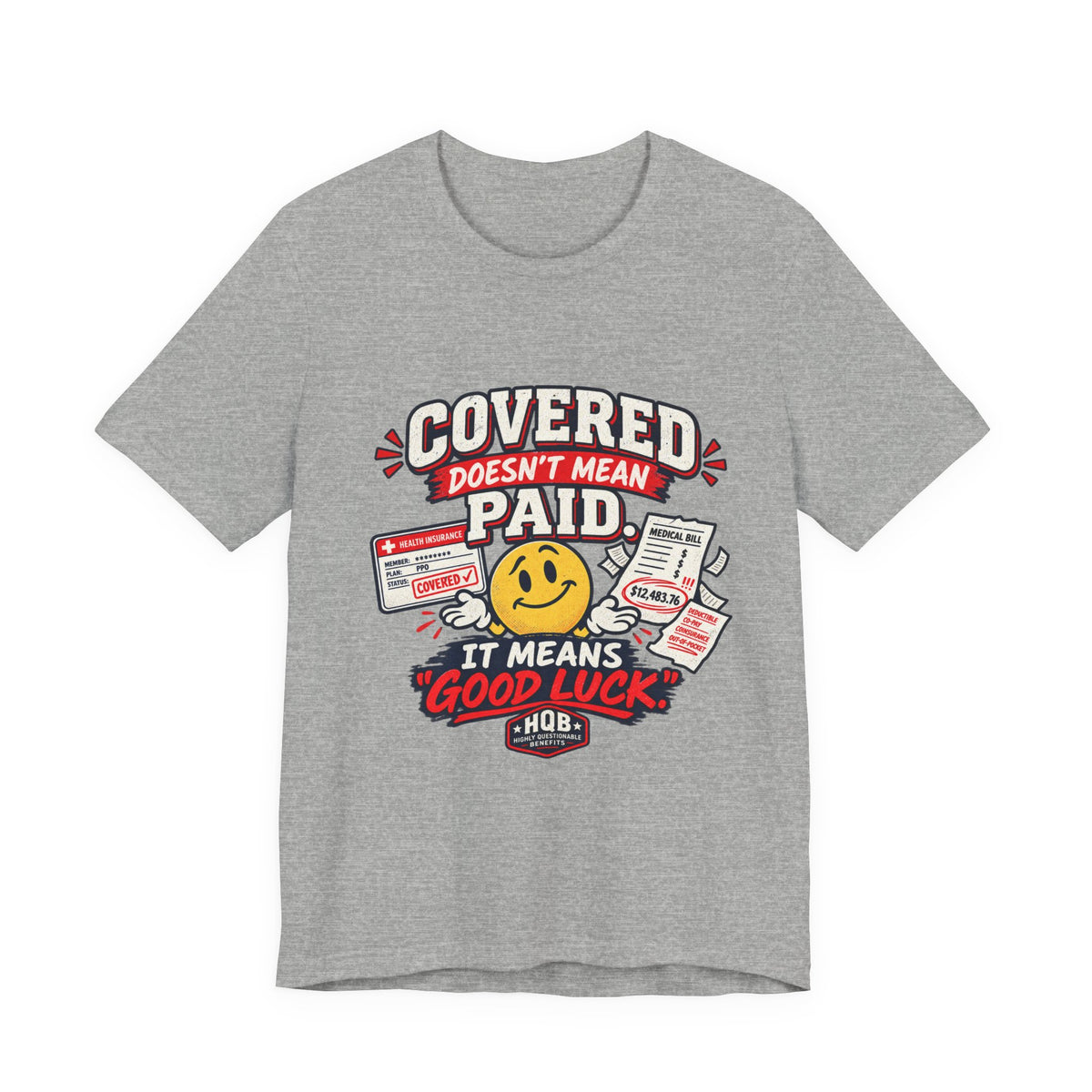 Covered By The Blood T-Shirt — Retro Christian Smiley Face Faith Tee