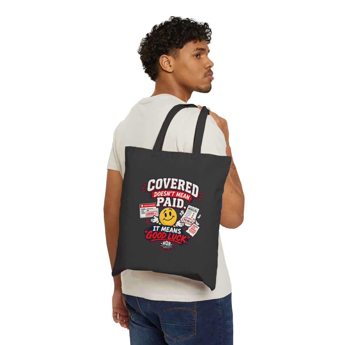 Tote Bag - "Powered by Pasta" Retro Italian Food Graphic Canvas Tote