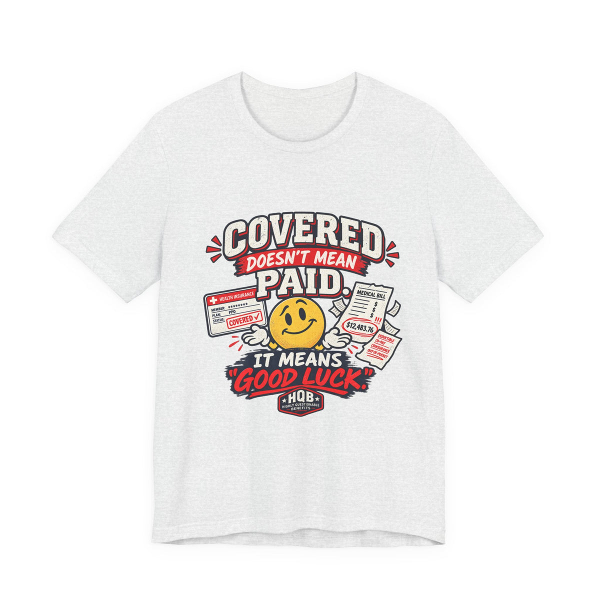Covered By The Blood T-Shirt — Retro Christian Smiley Face Faith Tee