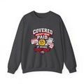Crewneck Sweatshirt — "Covered in Paid Time Off" Retro Vacation Badge