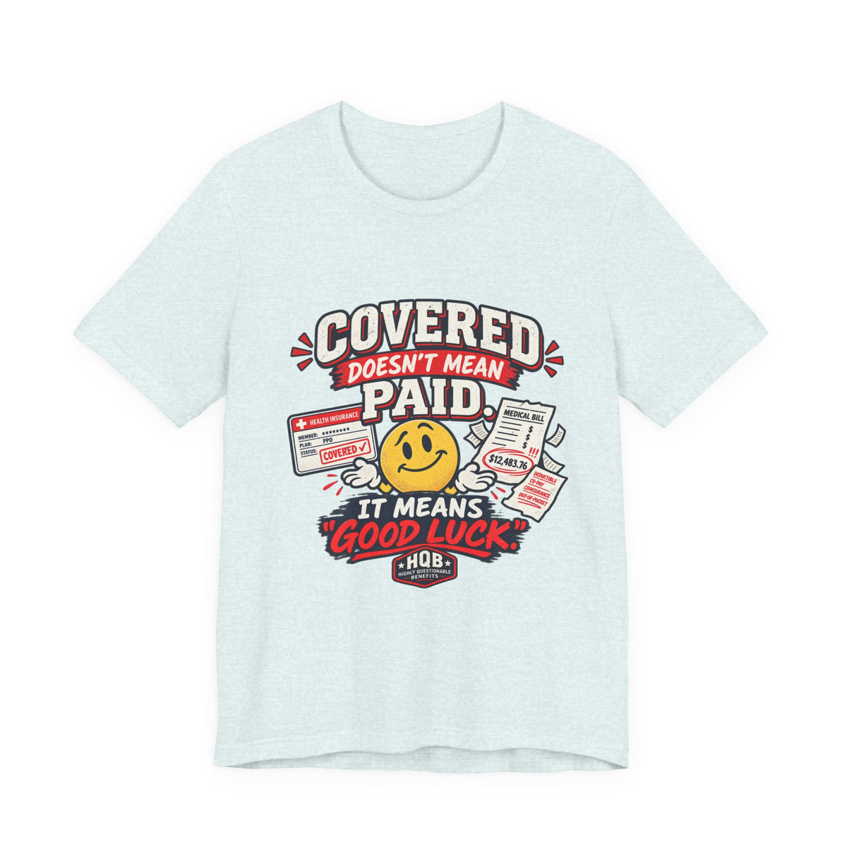 Covered By The Blood T-Shirt — Retro Christian Smiley Face Faith Tee