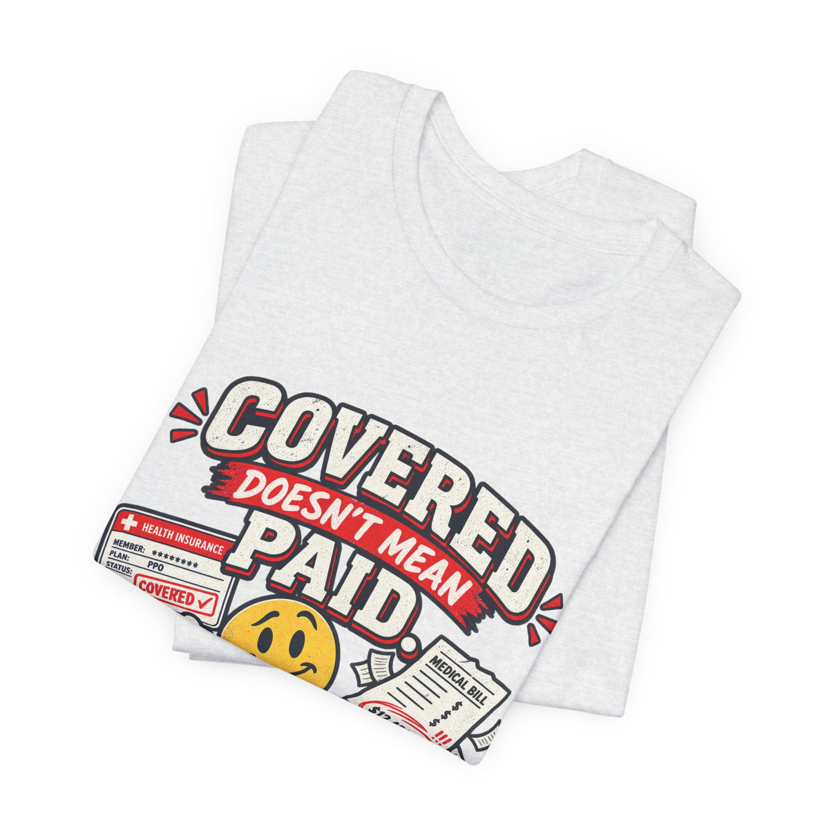 Covered By The Blood T-Shirt — Retro Christian Smiley Face Faith Tee