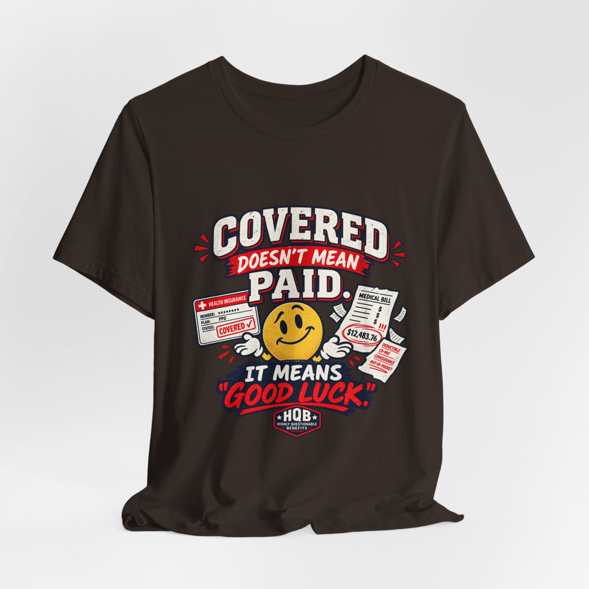 Covered By The Blood T-Shirt — Retro Christian Smiley Face Faith Tee