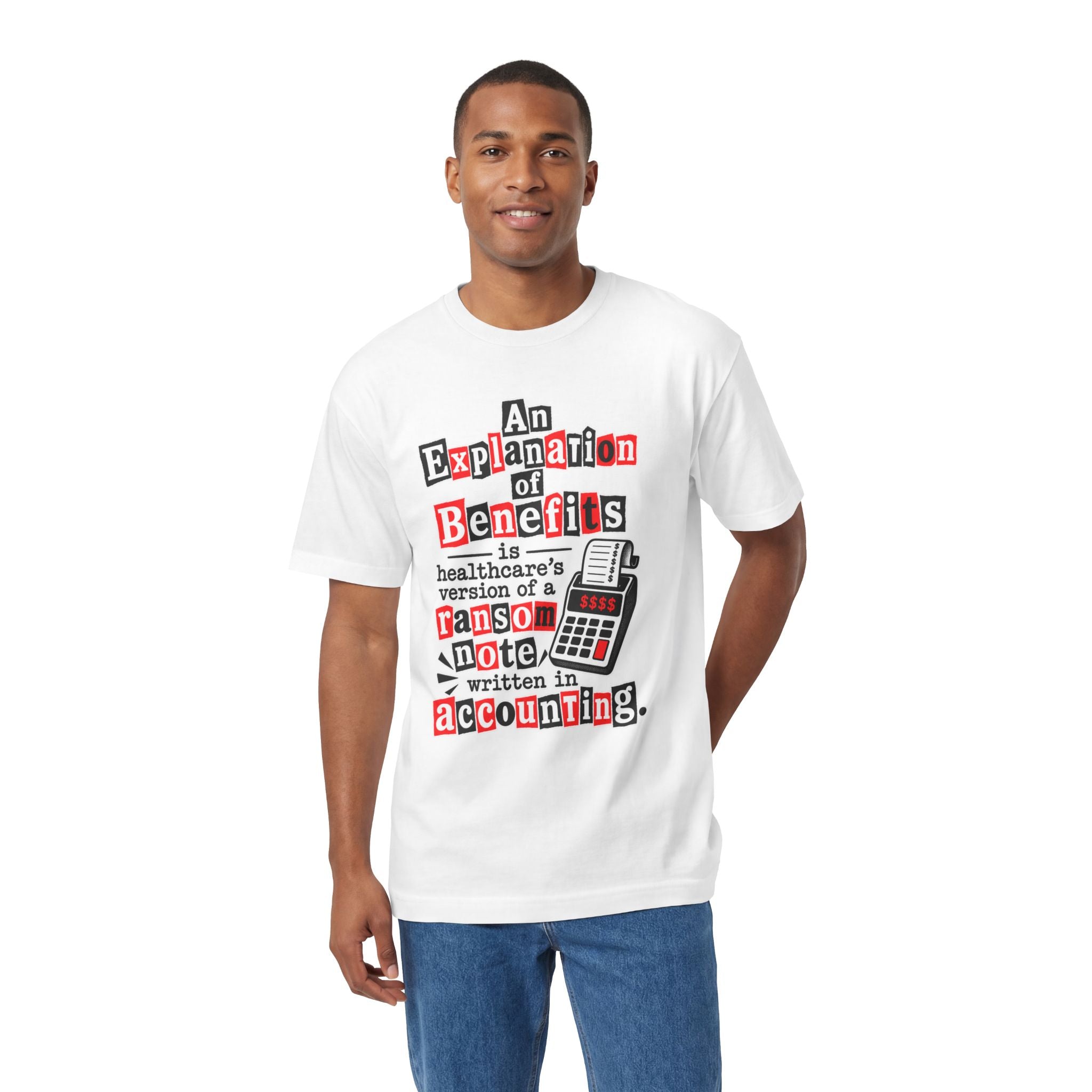 Funny Healthcare Tee — "The U.S. healthcare system is basically a group project" Graphic T-Shirt