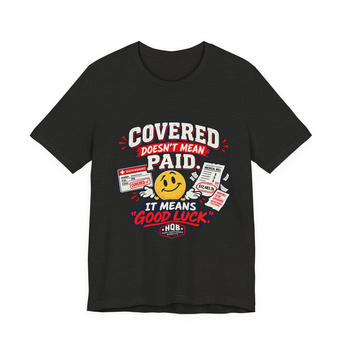 Covered By The Blood T-Shirt — Retro Christian Smiley Face Faith Tee