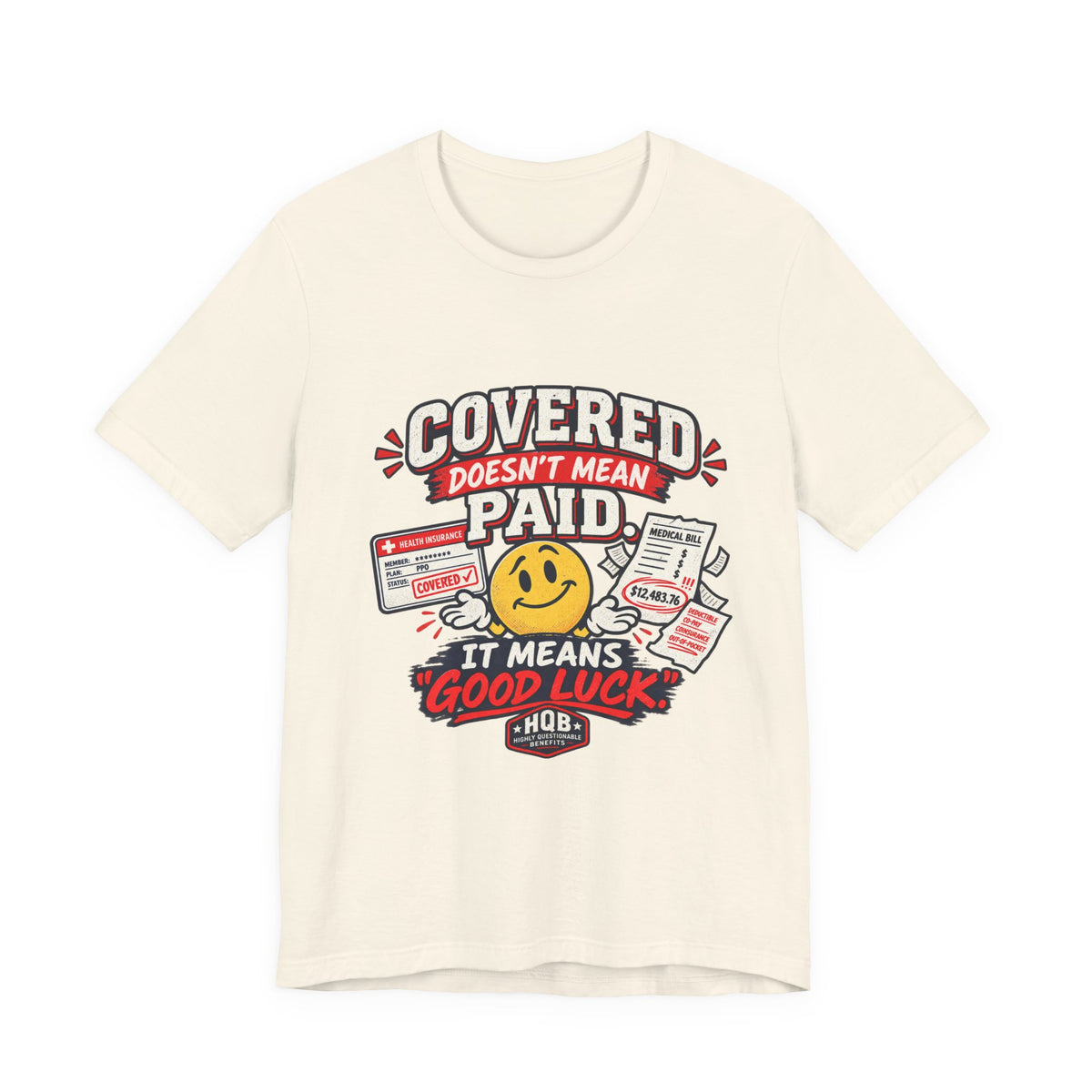 Covered By The Blood T-Shirt — Retro Christian Smiley Face Faith Tee