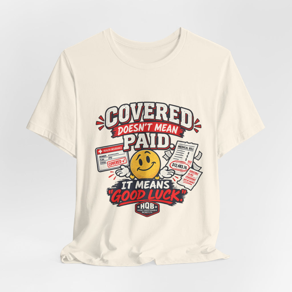 Covered By The Blood T-Shirt — Retro Christian Smiley Face Faith Tee