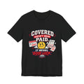 Covered By The Blood T-Shirt — Retro Christian Smiley Face Faith Tee