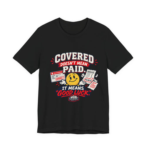 Covered By The Blood T-Shirt — Retro Christian Smiley Face Faith Tee
