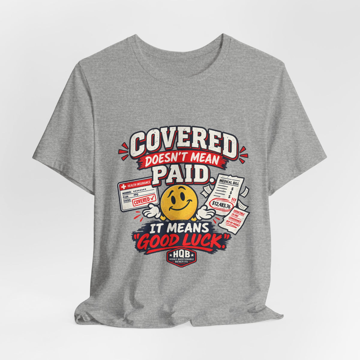 Covered By The Blood T-Shirt — Retro Christian Smiley Face Faith Tee