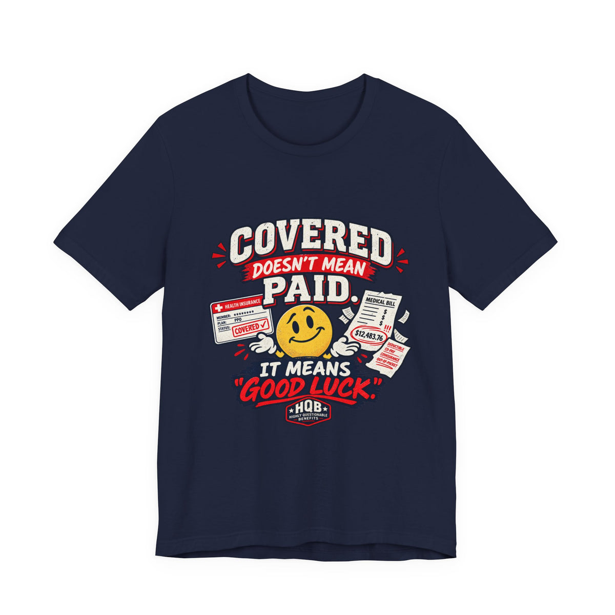 Covered By The Blood T-Shirt — Retro Christian Smiley Face Faith Tee