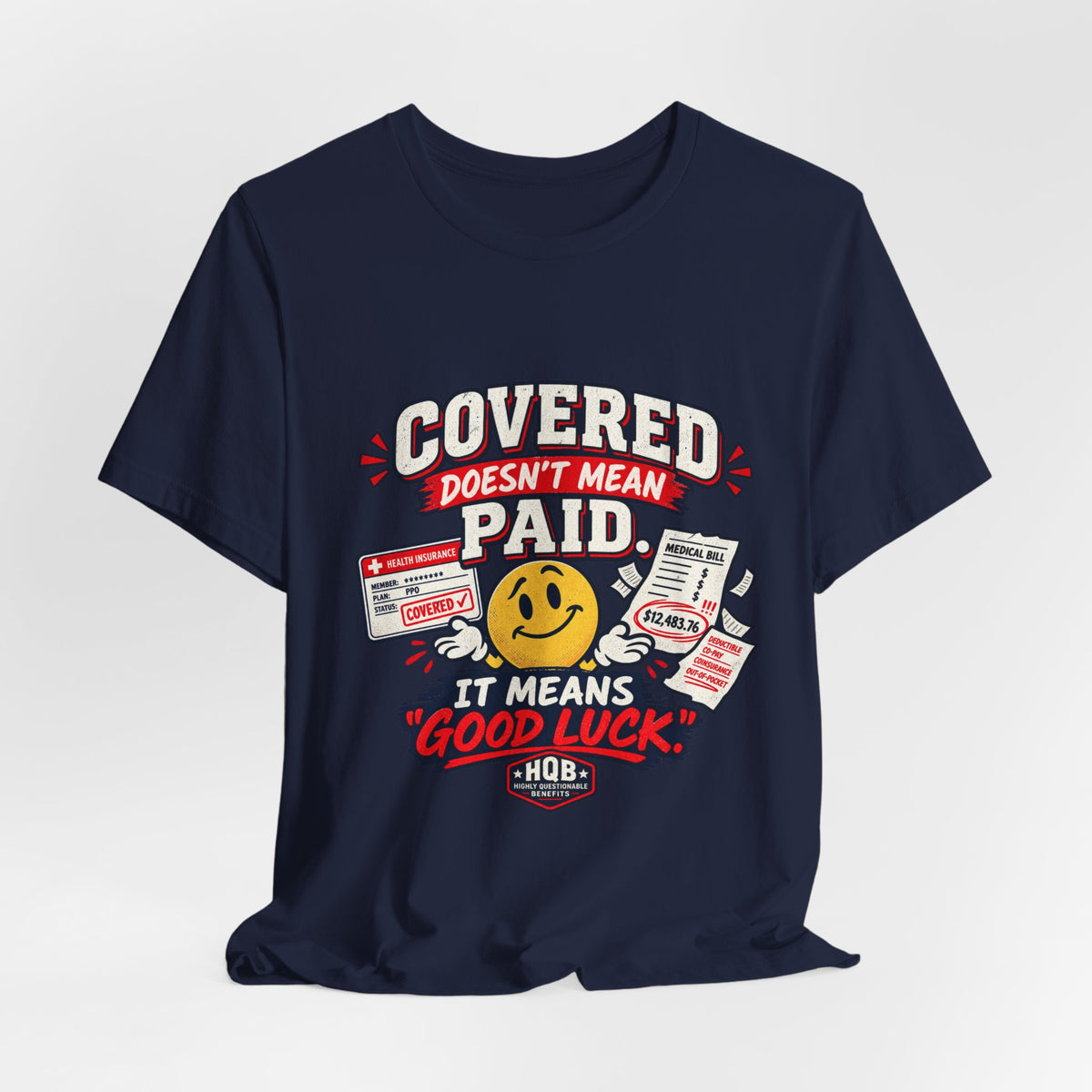 Covered By The Blood T-Shirt — Retro Christian Smiley Face Faith Tee